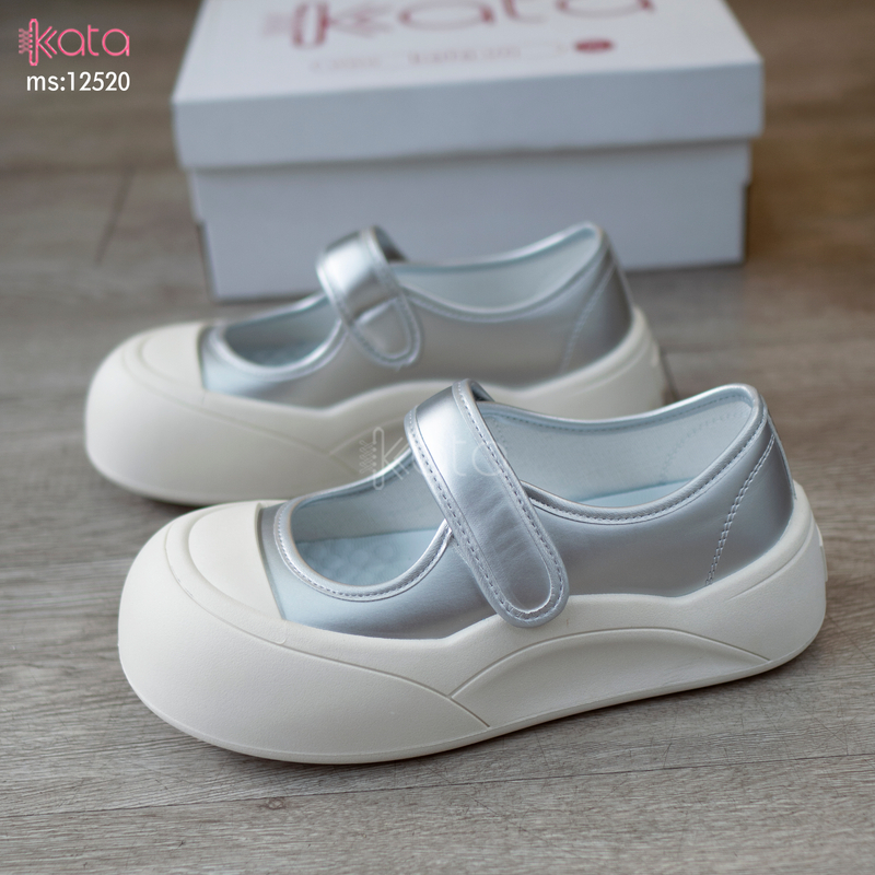 Giày lười khóa dán tiện lợi,giày slip on Mary Jane đế bánh mì nữ 12519