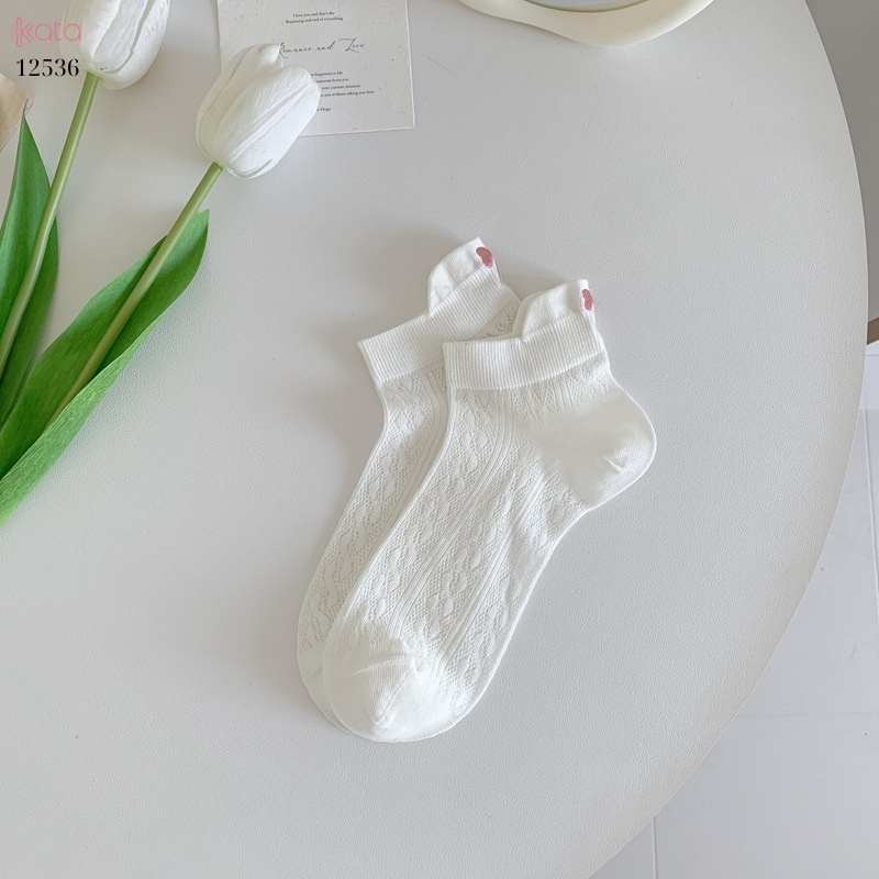 Tất nơ mỏng mát mùa hè 100% cotton,tất ngắn phong cách Hàn 12536