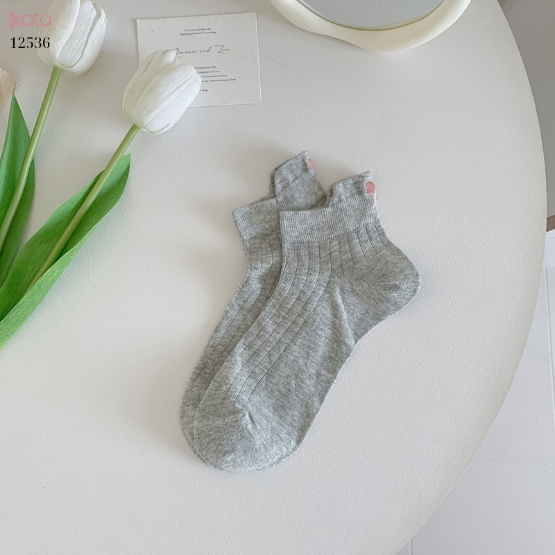 Tất nơ mỏng mát mùa hè 100% cotton,tất ngắn phong cách Hàn 12536