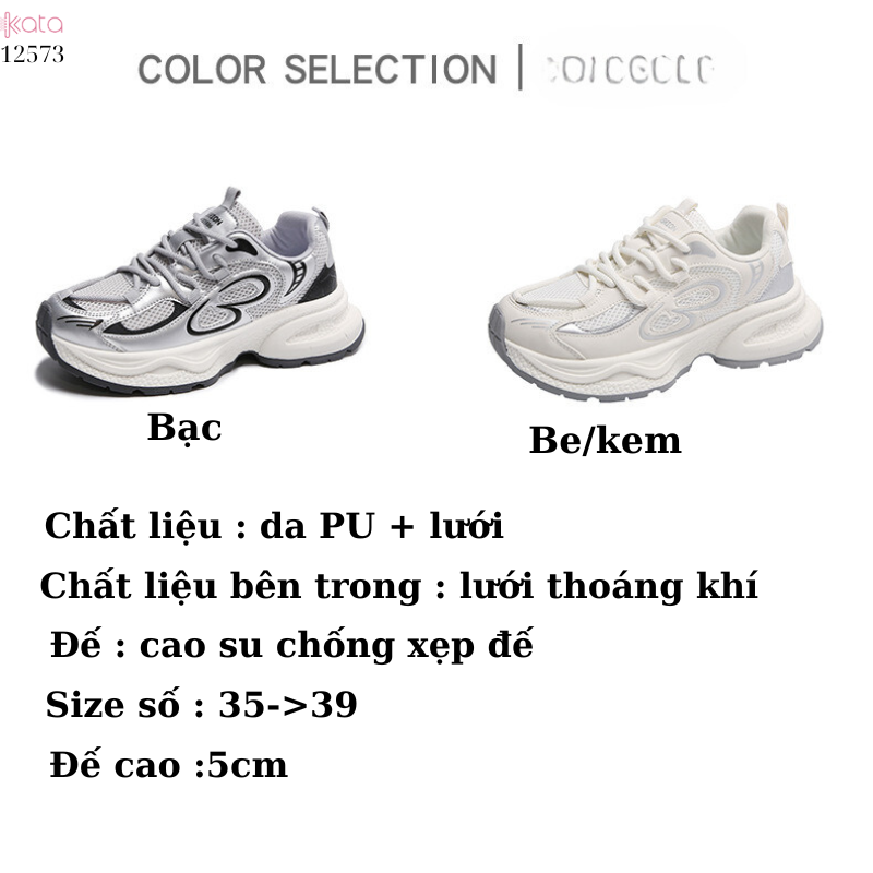 Giày thể thao Sneaker thoáng khí,giày tăng chiều cao phong cách sinh viên Hàn Quốc 12573