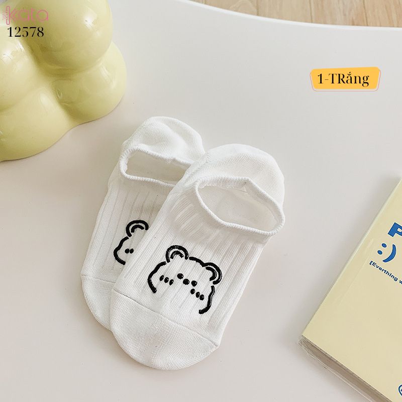 Tất thuyền mùa hè 100% cotton nữ,chống trơn trượt,chống rụng lông,chống mùi 12578