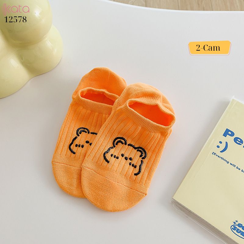 Tất thuyền mùa hè 100% cotton nữ,chống trơn trượt,chống rụng lông,chống mùi 12578