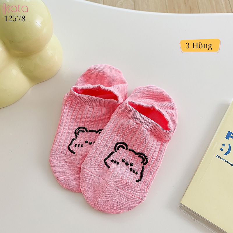 Tất thuyền mùa hè 100% cotton nữ,chống trơn trượt,chống rụng lông,chống mùi 12578