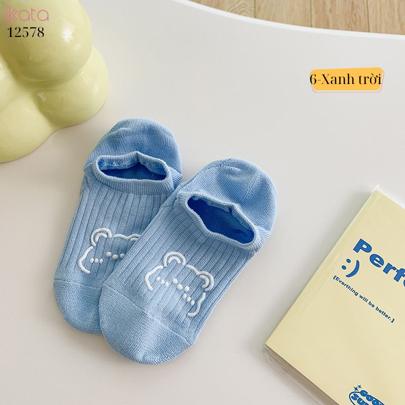 Tất thuyền mùa hè 100% cotton nữ,chống trơn trượt,chống rụng lông,chống mùi 12578