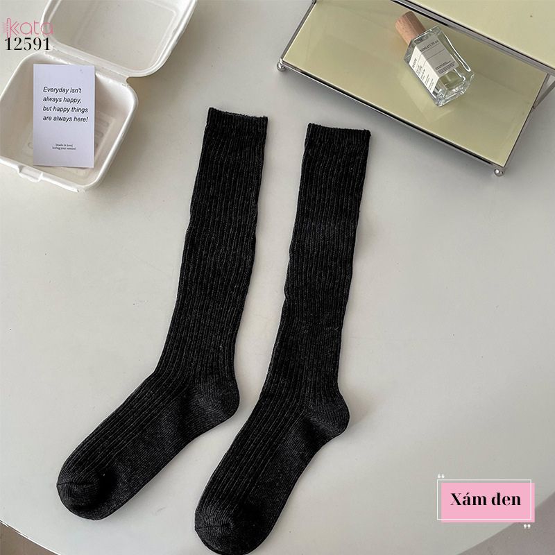 Tất loại dày 100% cotton vải Hàn,tất bắp chân thấm hút mồ hôi tốt 12591