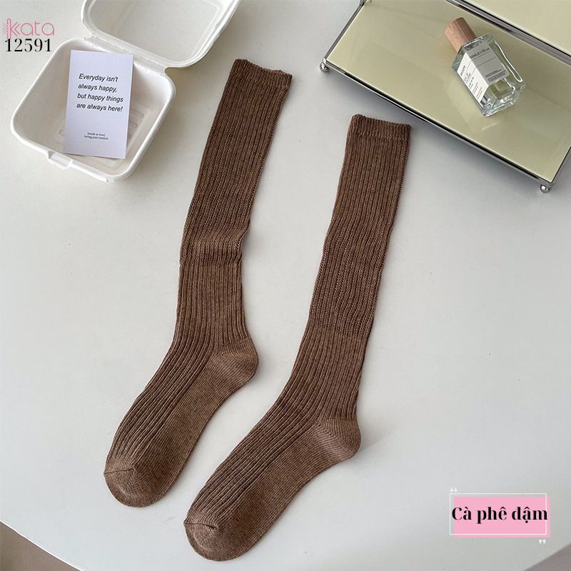 Tất loại dày 100% cotton vải Hàn,tất bắp chân thấm hút mồ hôi tốt 12591