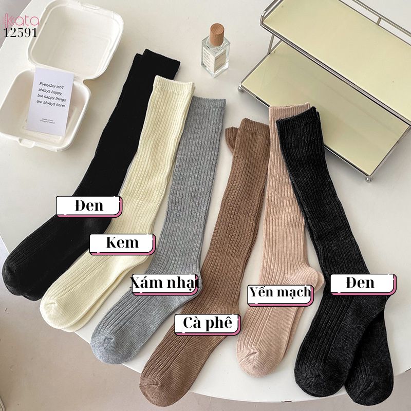 Tất loại dày 100% cotton vải Hàn,tất bắp chân thấm hút mồ hôi tốt 12591