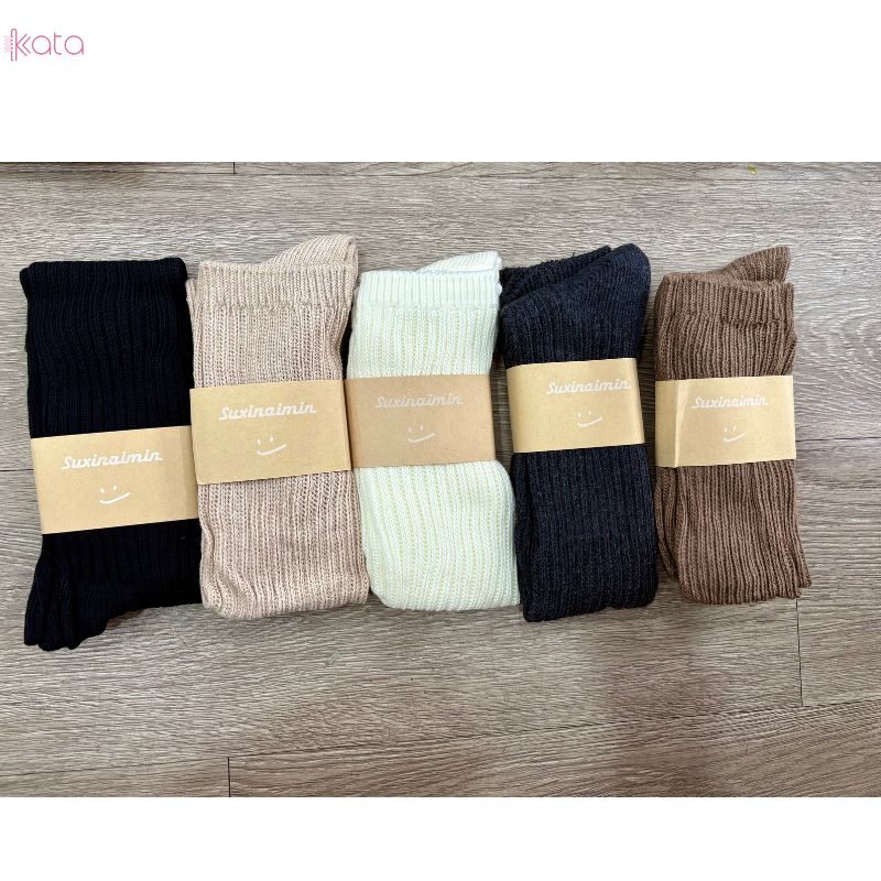 Tất loại dày 100% cotton vải Hàn,tất bắp chân thấm hút mồ hôi tốt 12591