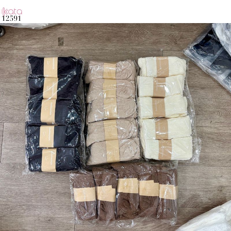 Tất loại dày 100% cotton vải Hàn,tất bắp chân thấm hút mồ hôi tốt 12591