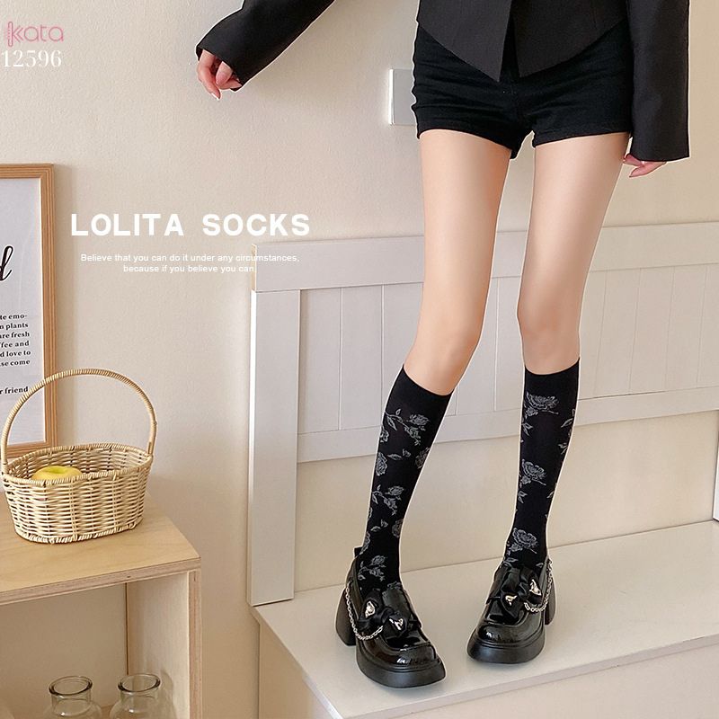 Tất hoa hồng JK Nhật Bản Lolita,tất mỏng xuân hè nữ 12596