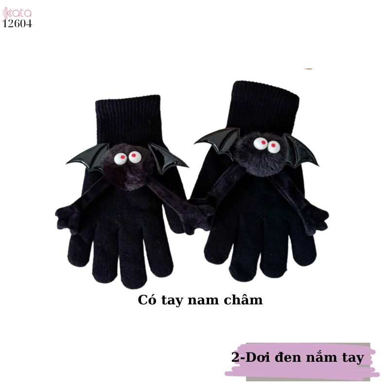 Găng tay quà tặng Halloween có nam châm nắm tay,hình dơi,tay nắm tay cặp đôi 12604