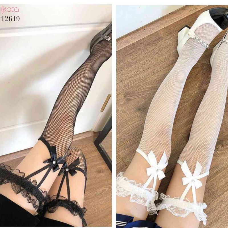 Tất ren lưới qua đầu gối,tất jk lolita nữ 12619