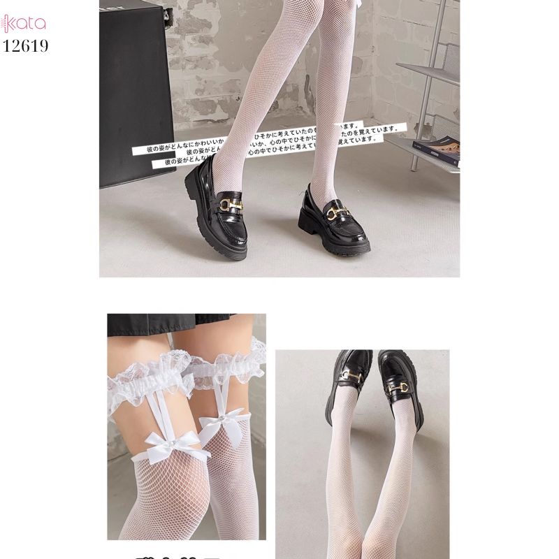 Tất ren lưới qua đầu gối,tất jk lolita nữ 12619