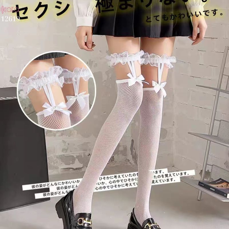 Tất ren lưới qua đầu gối,tất jk lolita nữ 12619