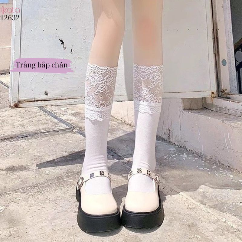 Tất ren nữ JK Nhật Bản ngọt ngào Lolita,tất Midi School Boots 12632