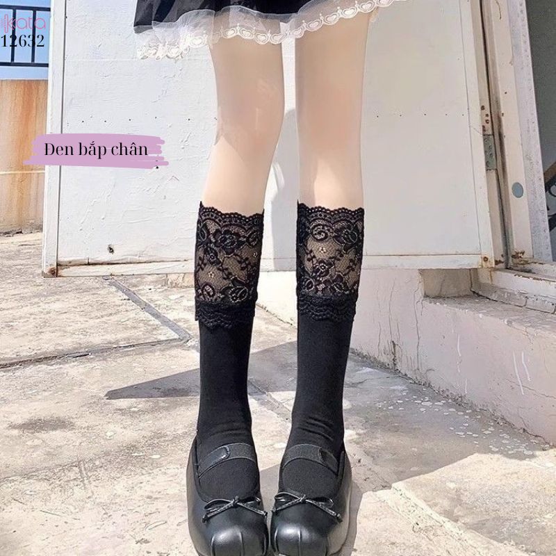 Tất ren nữ JK Nhật Bản ngọt ngào Lolita,tất Midi School Boots 12632