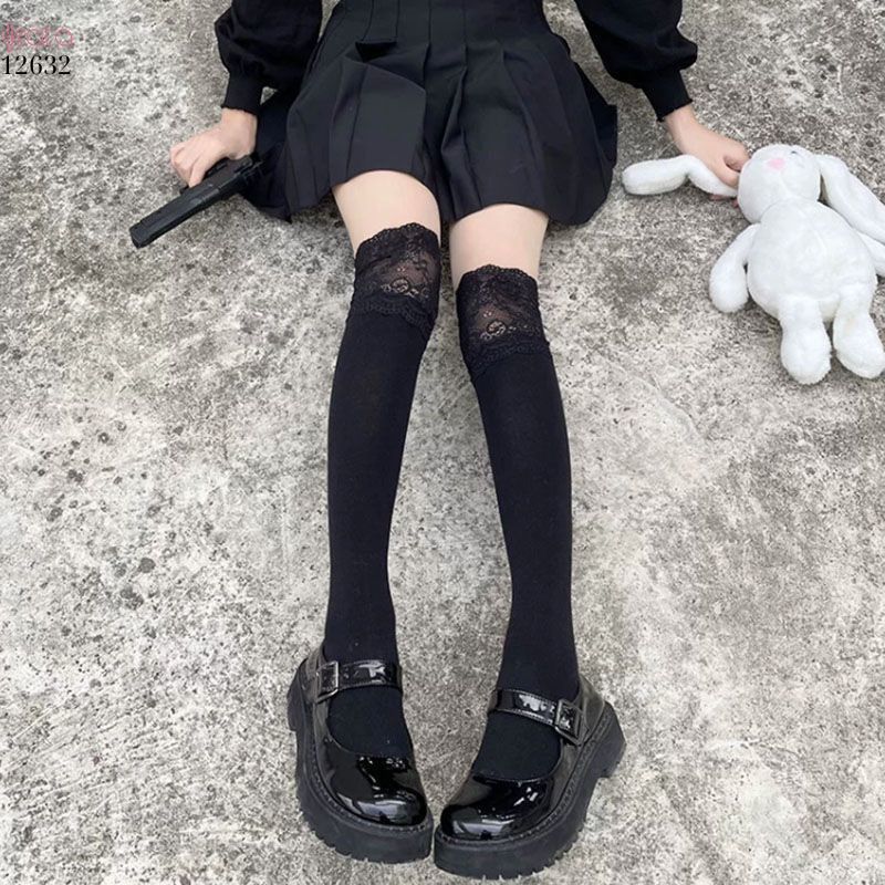 Tất ren nữ JK Nhật Bản ngọt ngào Lolita,tất Midi School Boots 12632