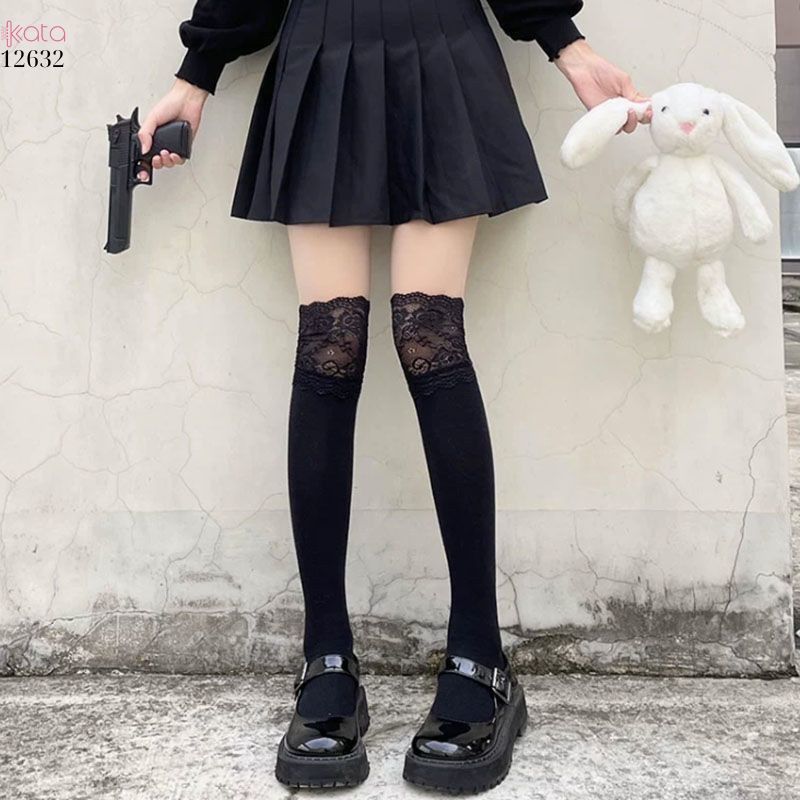 Tất ren nữ JK Nhật Bản ngọt ngào Lolita,tất Midi School Boots 12632