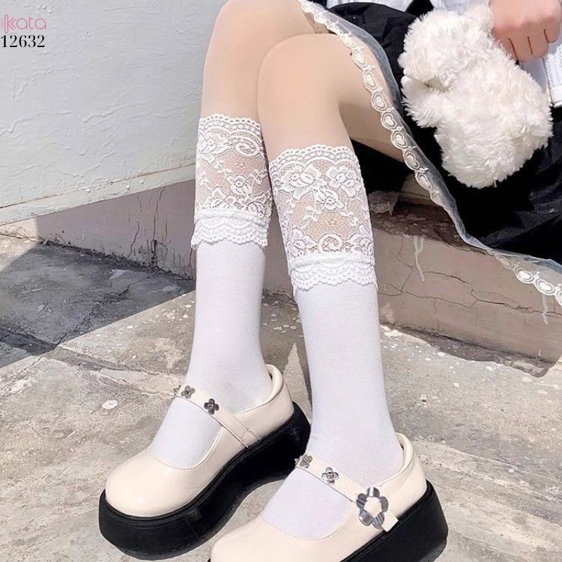 Tất ren nữ JK Nhật Bản ngọt ngào Lolita,tất Midi School Boots 12632