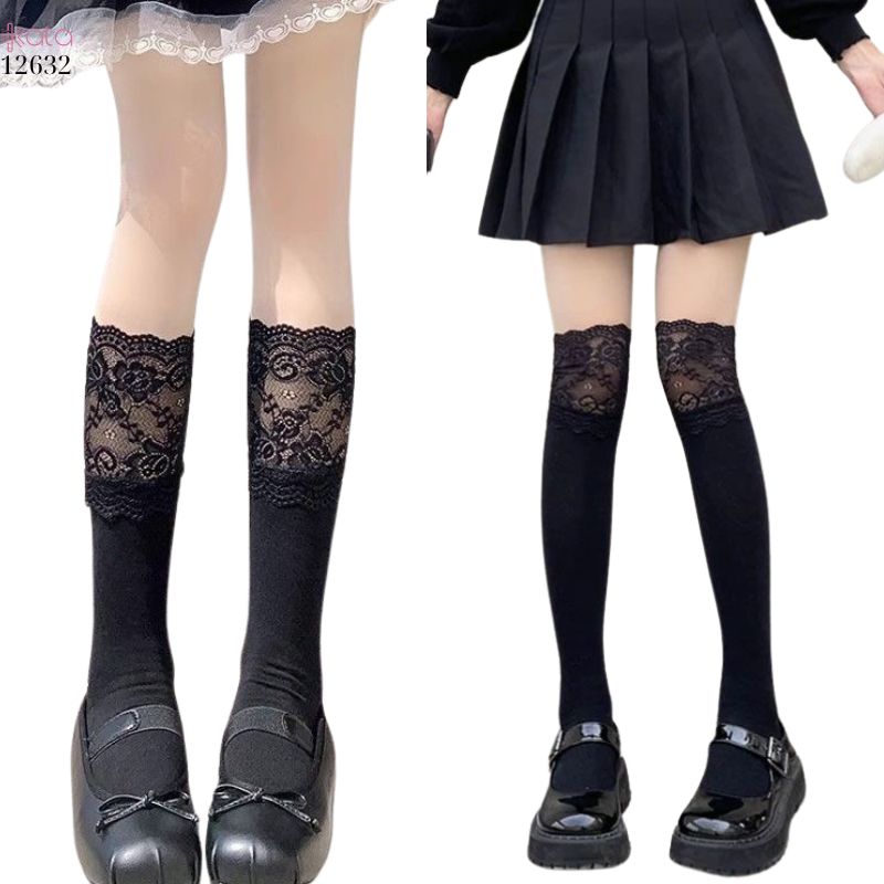 Tất ren nữ JK Nhật Bản ngọt ngào Lolita,tất Midi School Boots 12632