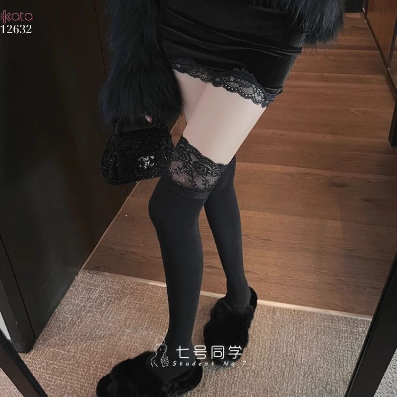 Tất ren nữ JK Nhật Bản ngọt ngào Lolita,tất Midi School Boots 12632