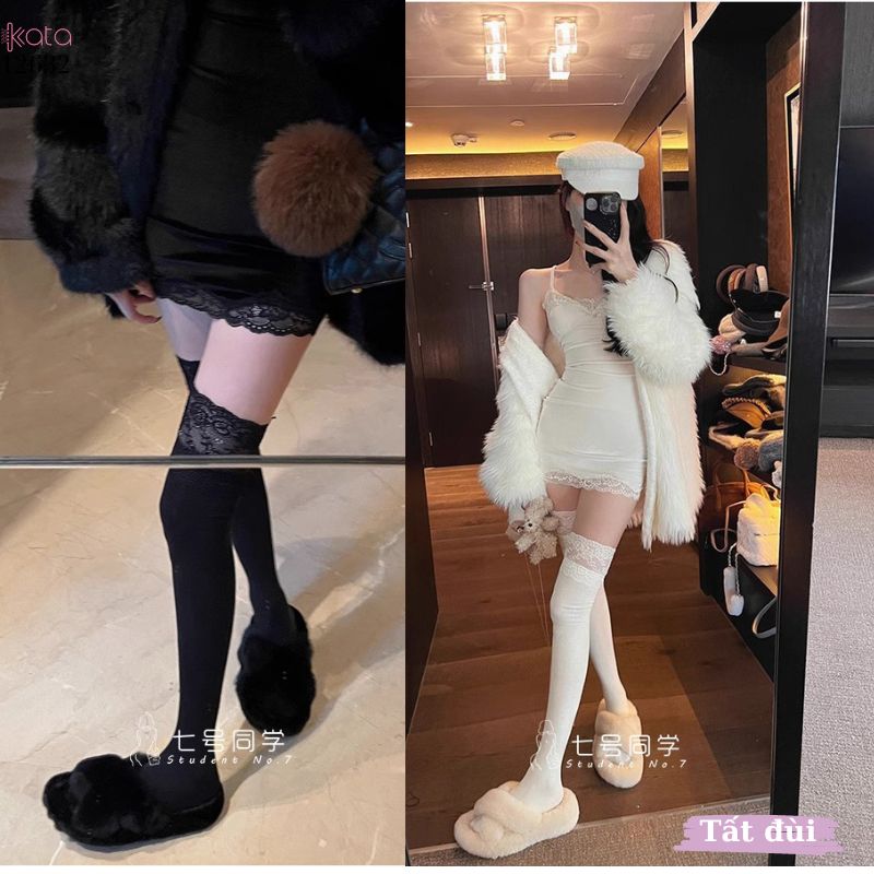 Tất ren nữ JK Nhật Bản ngọt ngào Lolita,tất Midi School Boots 12632