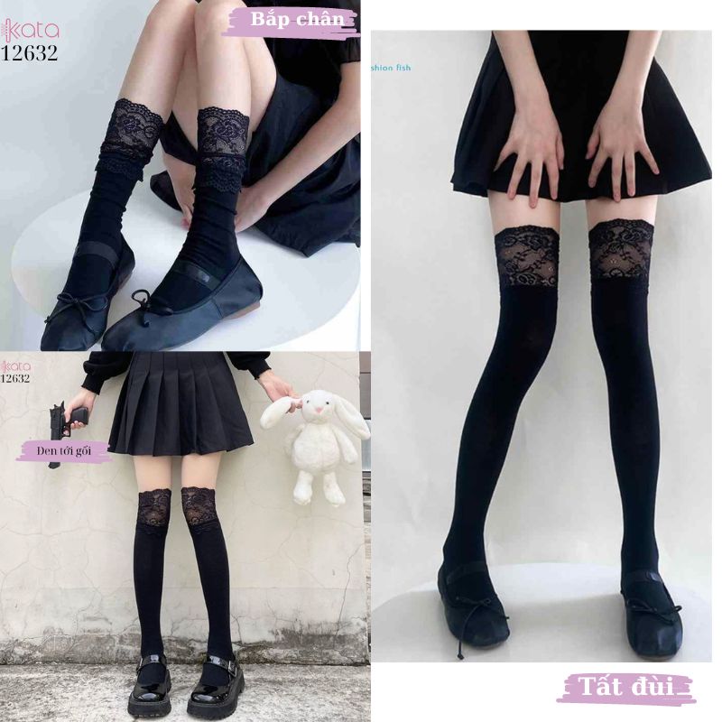 Tất ren nữ JK Nhật Bản ngọt ngào Lolita,tất Midi School Boots 12632