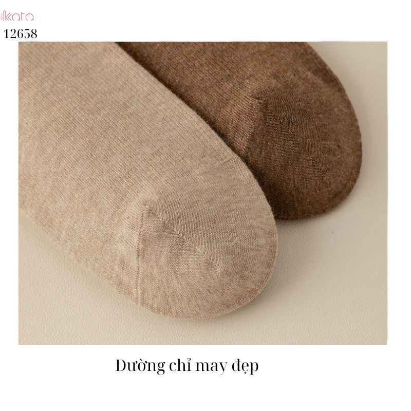 Tất dày thu đông,tất bắp chân,qua gối màu trơn bằng vải cotton cao cấp 12658