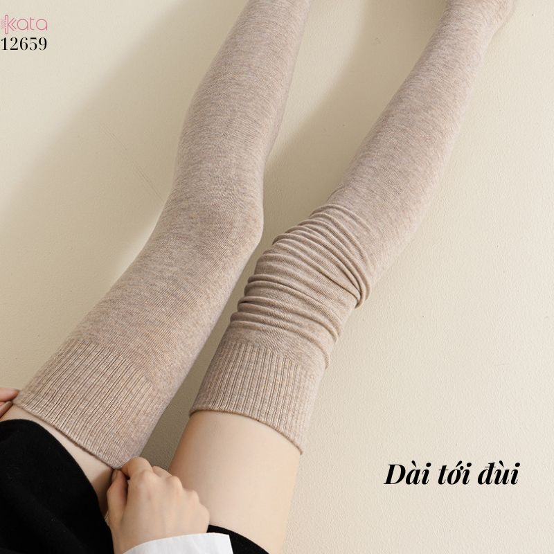 Tất đùi giữ nhiệt thu đông,tất dài trên đầu gối cotton dày chất lượng cao 12659