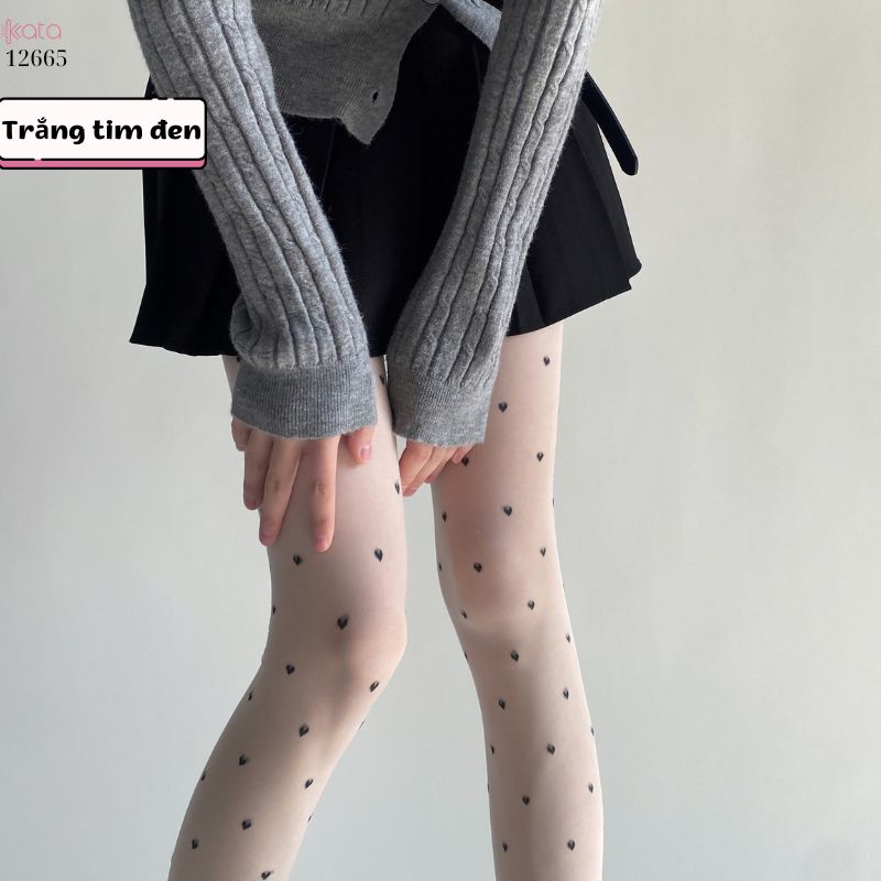 Quần tất legging siêu mỏng 5D,tất vải lụa trái tim 12665