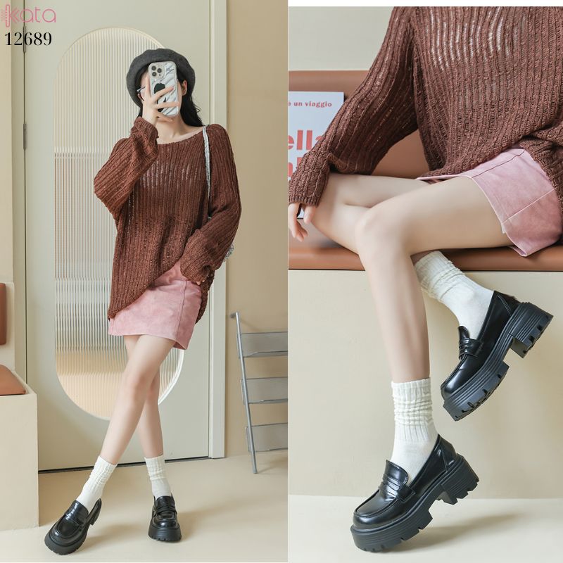 Tất cotton xoắn màu trơn,tất nữ thời trang giữa bắp chân màu kẹo ngọt 12689