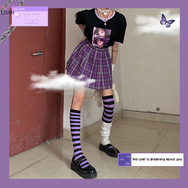 Tất thu đông phong cách Harajuku y2k,tất nữ ngọt ngào Nhật Bản jk 12690