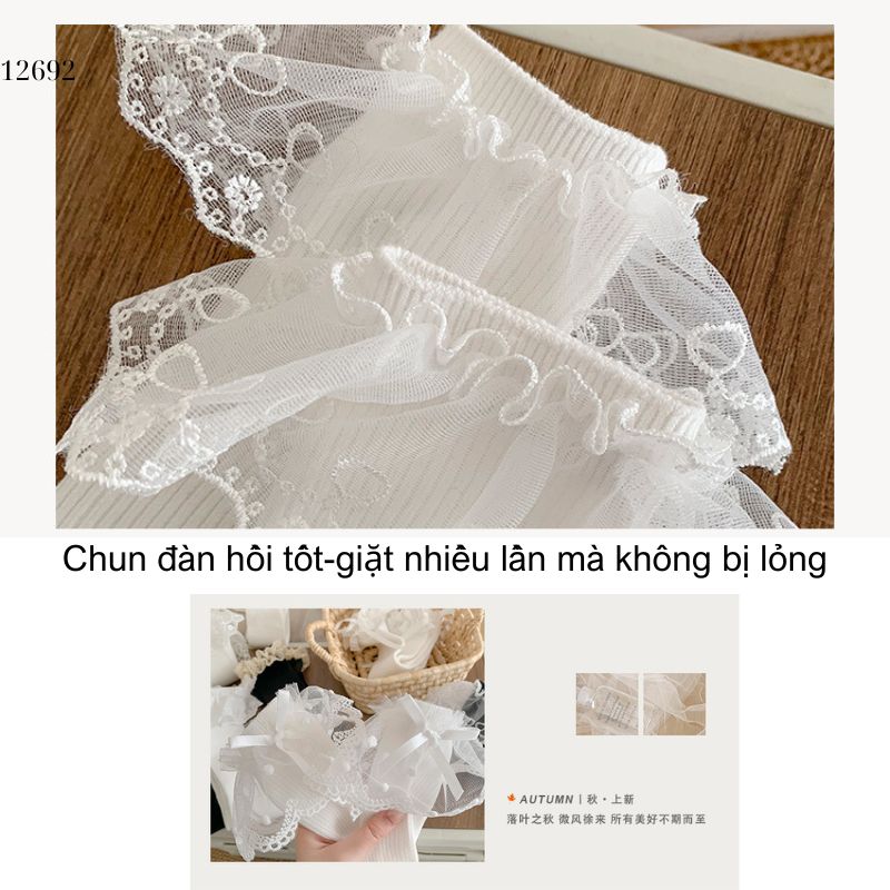 Tất nữ dài qua đầu gối, tất bốt ren ngọt ngào kiểu lolita 12692