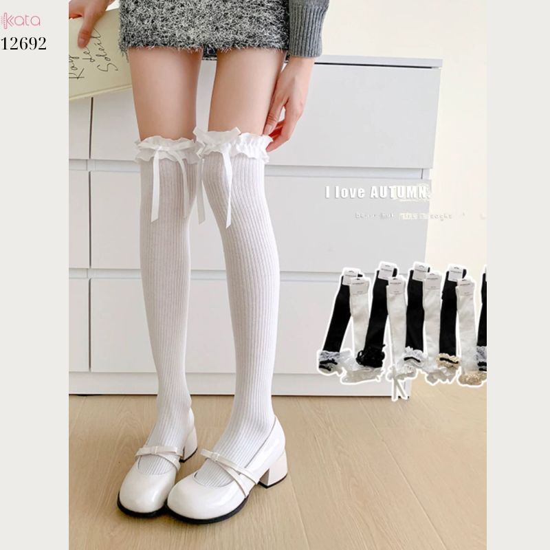 Tất nữ dài qua đầu gối, tất bốt ren ngọt ngào kiểu lolita 12692