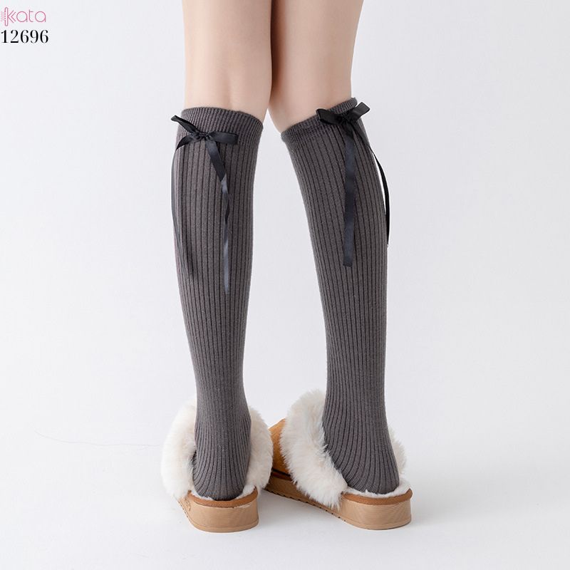 Tất nơ dày cao cấp,tất thu đông đi bốt,chất liệu bông cotton không đường may 12696