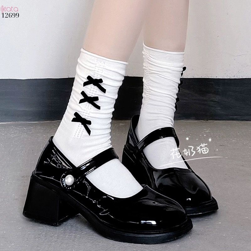 Tất nơ JK ngọt ngào,tất ống giữa múa ba lê Nhật Bản 12699