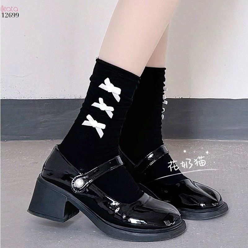 Tất nơ JK ngọt ngào,tất ống giữa múa ba lê Nhật Bản 12699