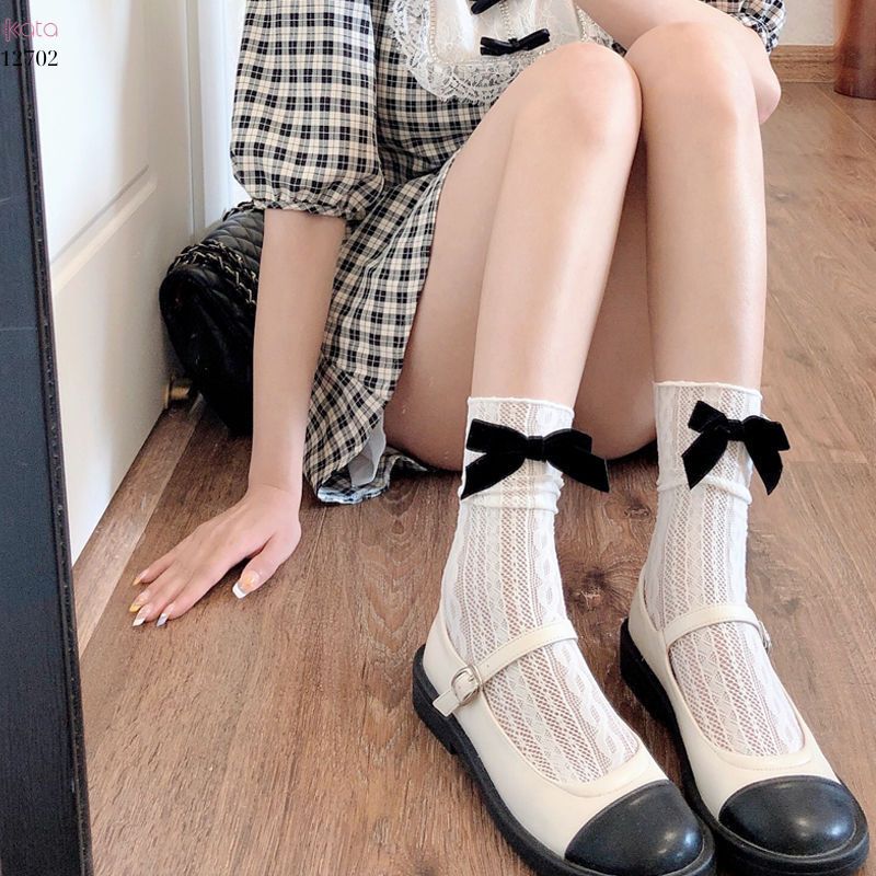 Tất ren lưới mùa hè,tất jk giữa bắp chân phong cách Nhật Bản nữ 12702