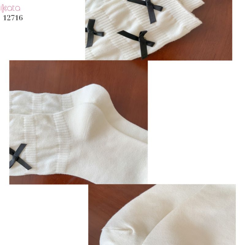 Tất ruy băng lolita jk phong cách Hàn Quốc,tất giữa bắp chân bông mềm mịn 12716