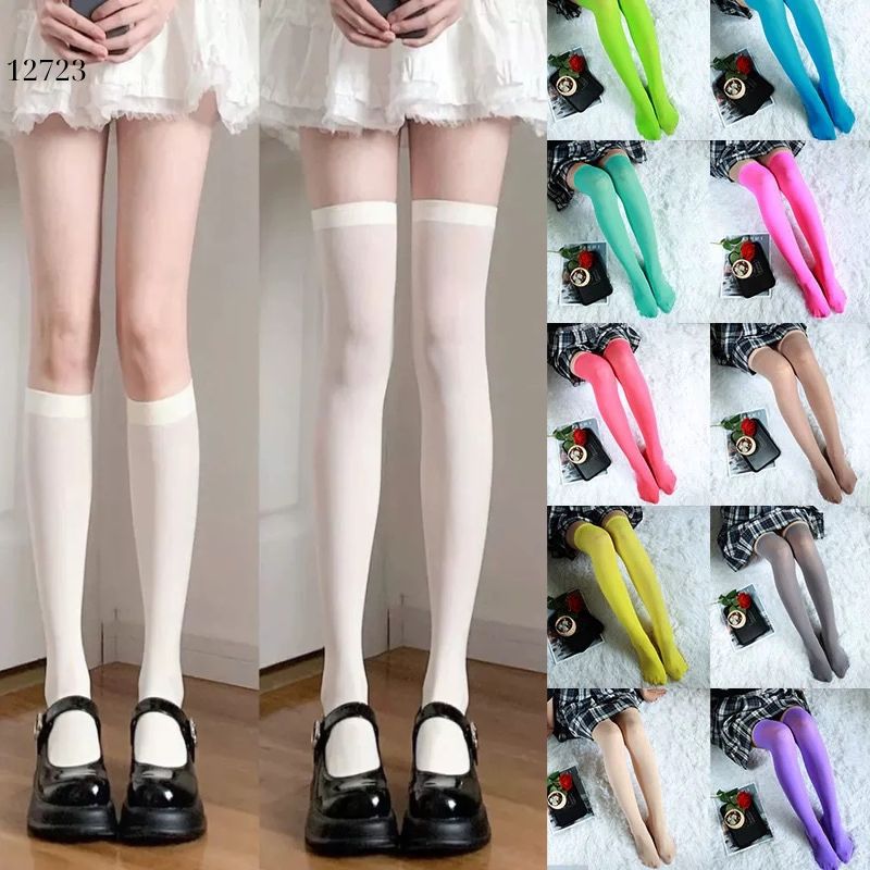 Tất nhung nhiều màu,tất JK qua gối,bắp chân,giữa bắp chân,tất đồng phục học sinh 12724