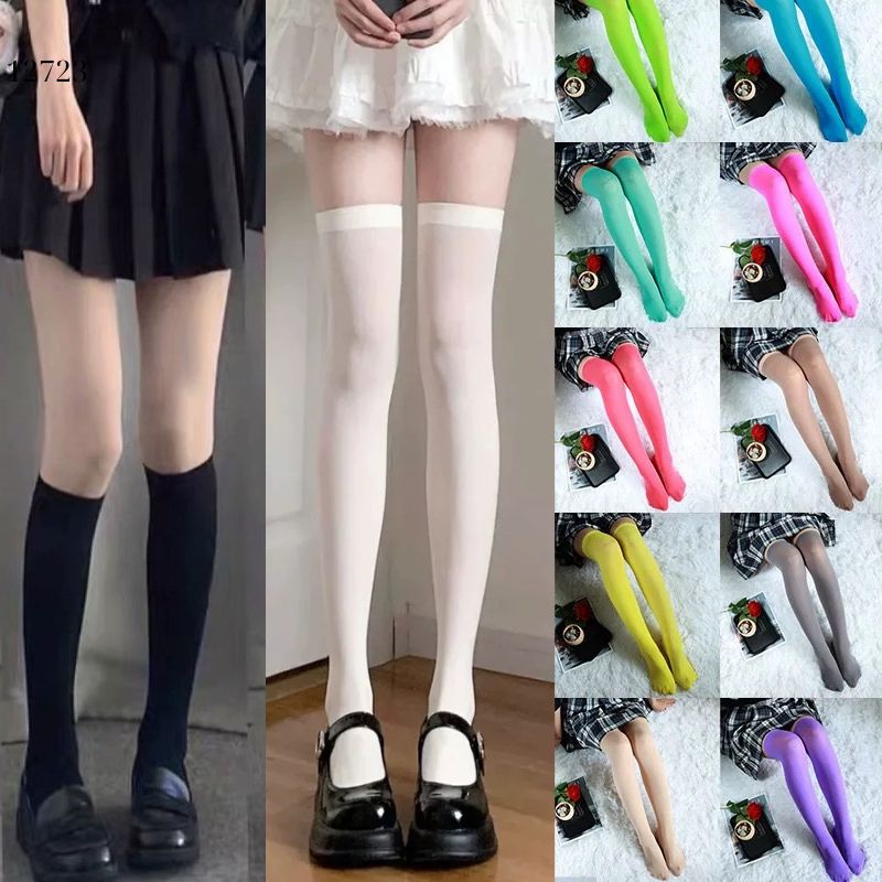 Tất nhung nhiều màu,tất JK qua gối,bắp chân,giữa bắp chân,tất đồng phục học sinh 12724