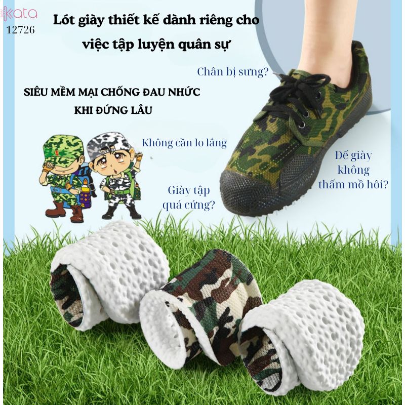 Lót giày tập luyện quân sự,chơi thể thao,thấm hút mồ hôi,mềm và êm đứng lâu không mỏi 12729