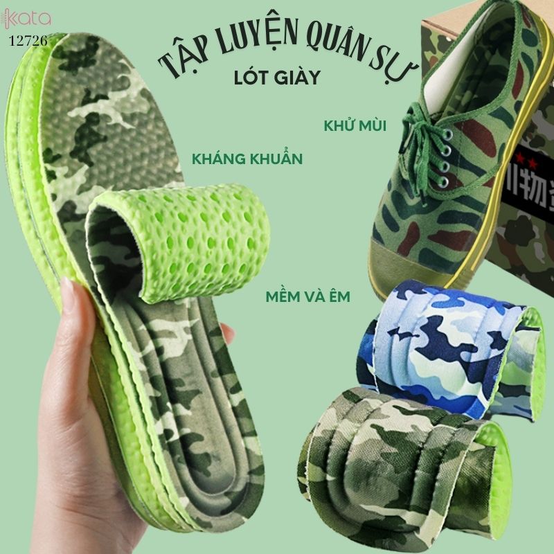 Lót giày tập luyện quân sự,chơi thể thao,thấm hút mồ hôi,mềm và êm đứng lâu không mỏi 12729
