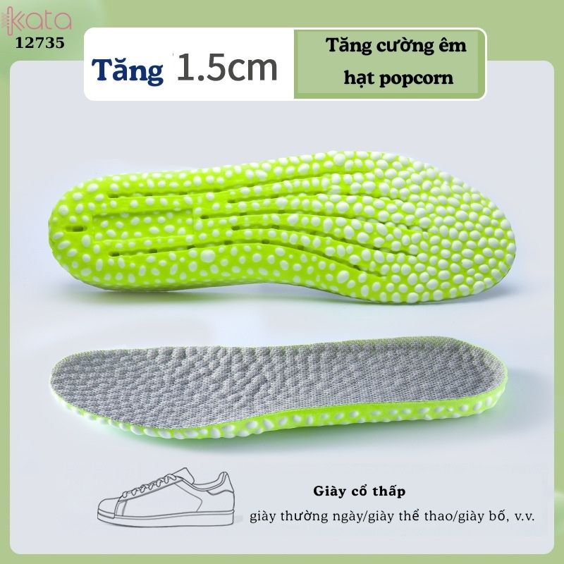 Lót giày tăng chiều cao,thoáng khí mùa hè,giảm xóc đàn hồi cao,lót đệm bốt martin Nam Nữ  12736
