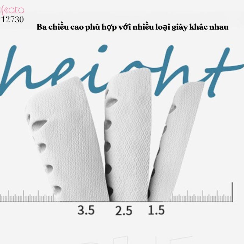 Lót cao bên trong,lót đệm thể thao đế mềm, hấp thụ sốc, thoáng khí, lót cao Nam Nữ 12730