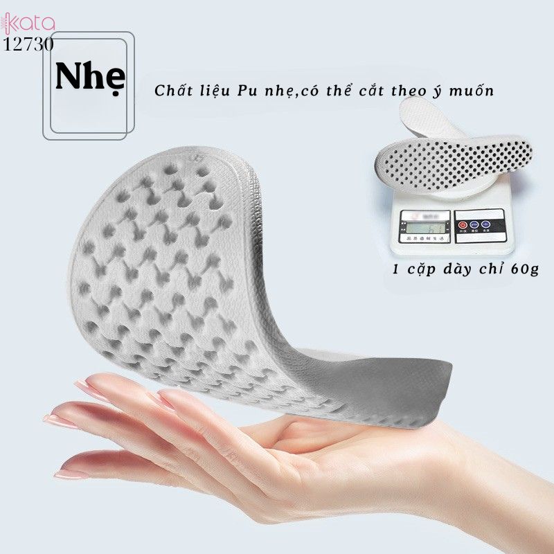 Lót cao bên trong,lót đệm thể thao đế mềm, hấp thụ sốc, thoáng khí, lót cao Nam Nữ 12730