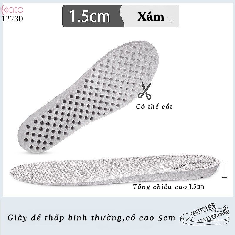 Lót cao bên trong,lót đệm thể thao đế mềm, hấp thụ sốc, thoáng khí, lót cao Nam Nữ 12730