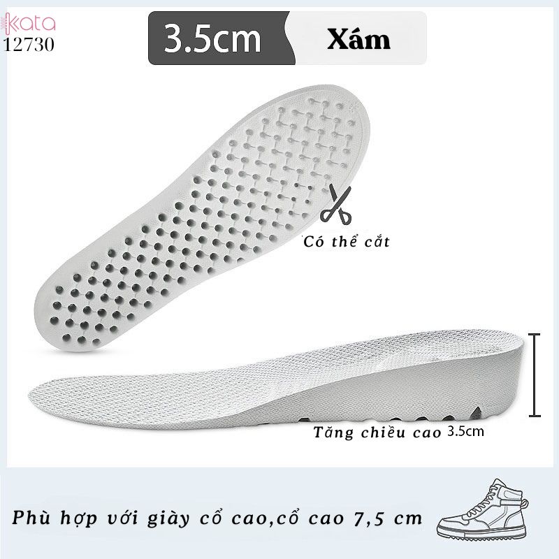 Lót cao bên trong,lót đệm thể thao đế mềm, hấp thụ sốc, thoáng khí, lót cao Nam Nữ 12730