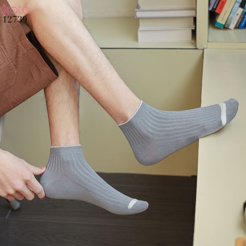 Tất vớ Nam chất liệu sợi tre thấm hút mồ hôi,tất thuyền vô hình,không đường may 12739