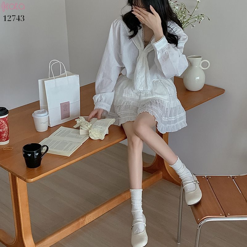 Tất vớ ren trắng bông cao cấp,tất giữa bắp chân mùa hè phong cách Hàn Quốc 12743